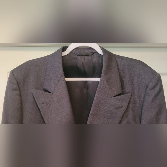 Men's Hickey Freeman 100% Wool Boardroom Jacket Size 42L Dark Charcoal Gray NICE - Picture 2 of 14